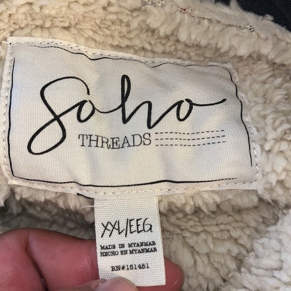 Soho Threads Women's Sherpa Lined Shirt Jacket, True Red XXL - NEW - Picture 10 of 10